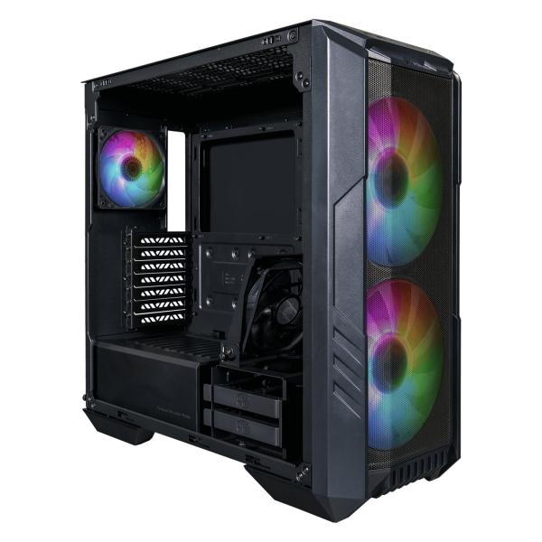 Case Cooler Master Gaming RGB Mid Tower HAF 500 2 Ventiladores de 200MM y 2 de 120MM con Vidrio Lateral y Malla Frontal – Negro