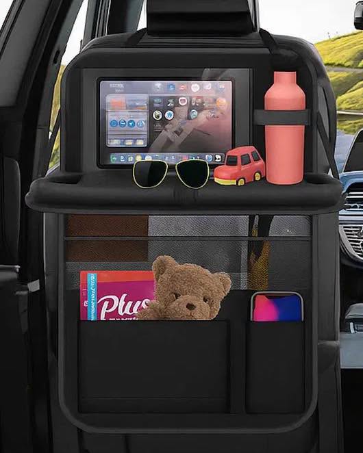 Organizador para carro con bandeja plegable