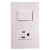 Toma Y Apagador Con Placa Blanco T&J Eagle