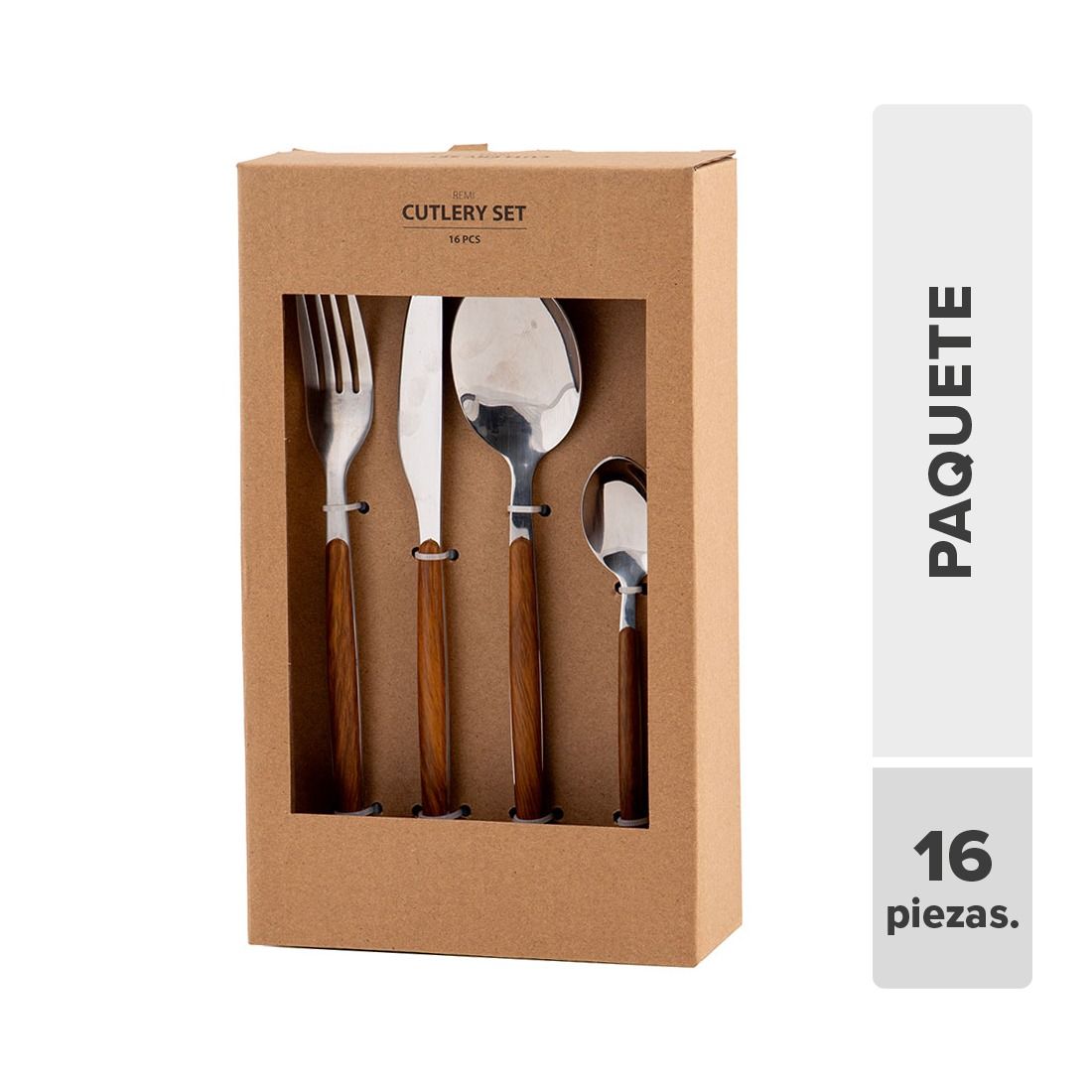 Cubiertos acero inoxidable 16pcs
