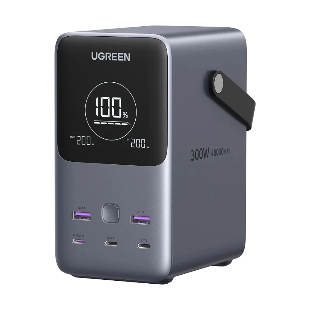 Ugreen Power Bank Batería Externa Carga Rápida 5 Puertos 48,000 mAh 300W, 25286