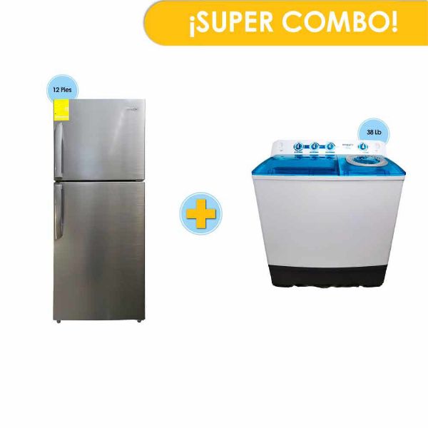 Combo MAGGIO Refrigeradora CMP12S + Lavadora MTTO217WB