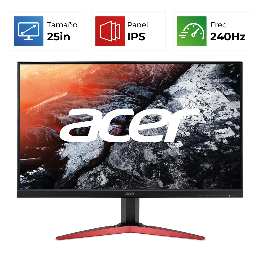 Kit Monitor Acer KG251Q - 25- IPS - Negro + Set de limpieza para LCD