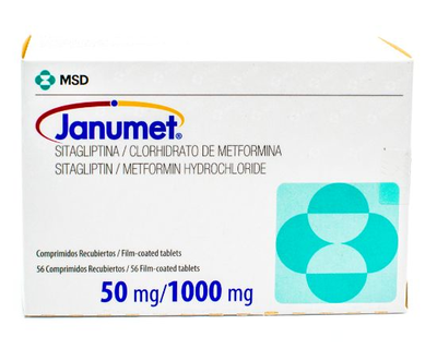 Janumet 50 mg/1000 mg caja 56 comprimidos