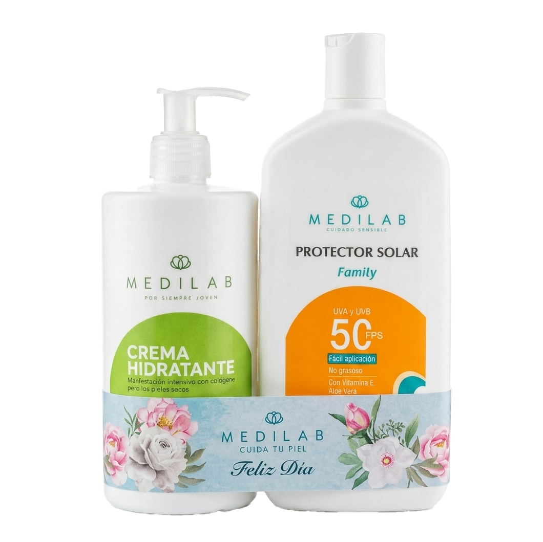 MEDILAB CREMA HIDRATANTE 500ML+ PROTECTOR SOLAR FAMILY 50FPS 400ML