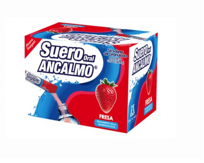 ANCALMO SUERO SABOR FRESA 8 SOBRES