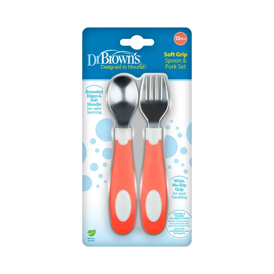 Set de cuchara y tenedor agarre suave DrBrowns