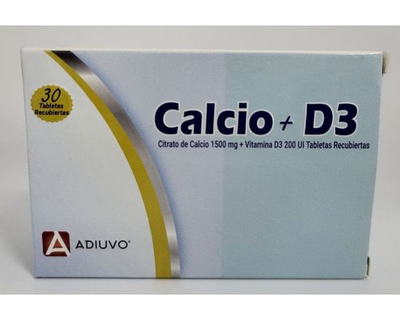 Citrato de Calcio+Vitamina D3 Adiuvo, 30 tabletas