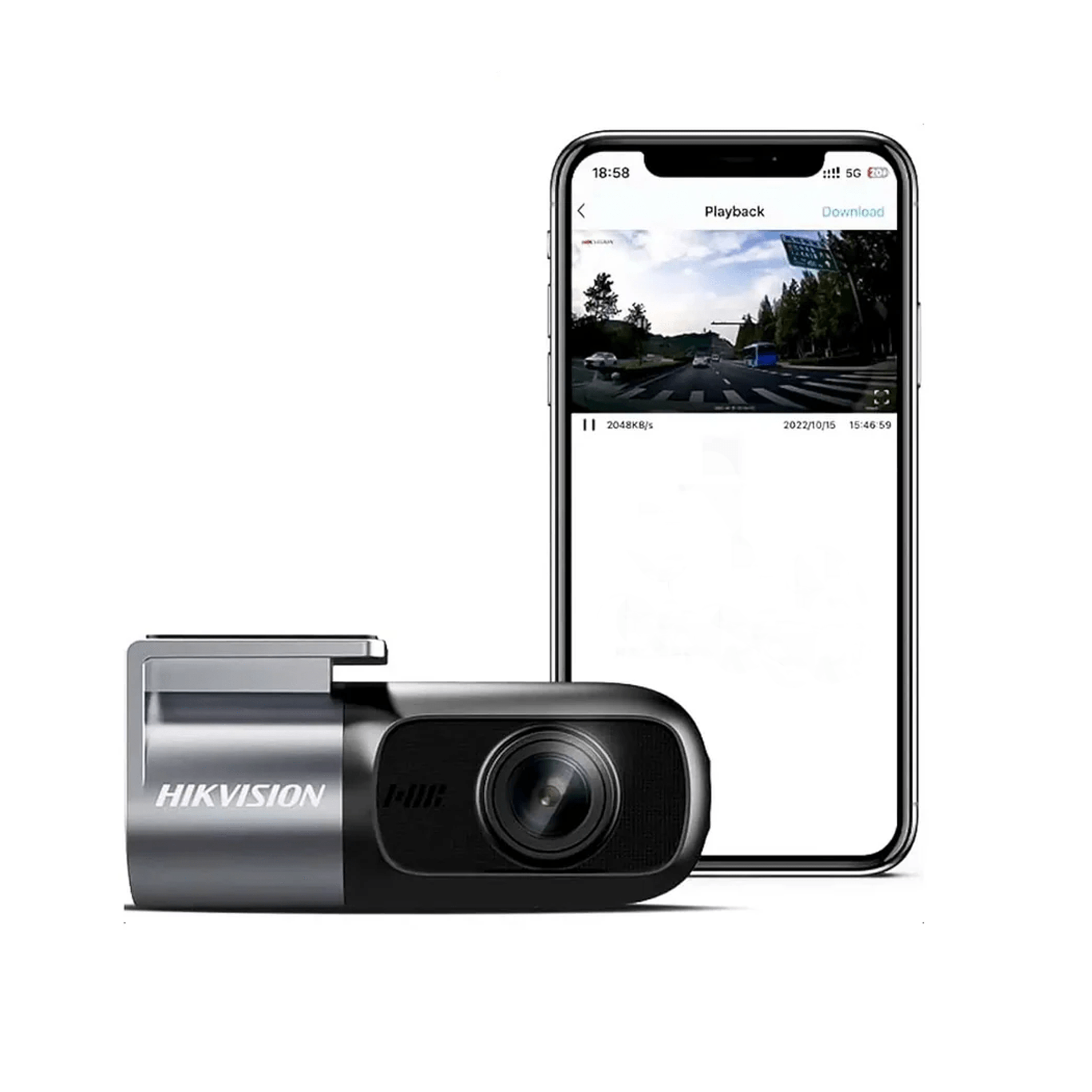 Dashcam D1 Hikvision de 1080P WIFI microfono y altavoz incorporado