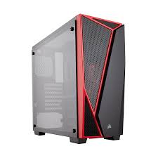 CASE CORSAIR CARBIDE SERIES SPEC-04 TEMPERED GLASS MID TOWER BLACK/RED CC-9011117-WW