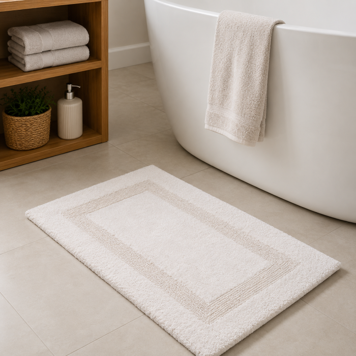 ALFOMBRA BAÑO 50X80CM CREMA HAUS