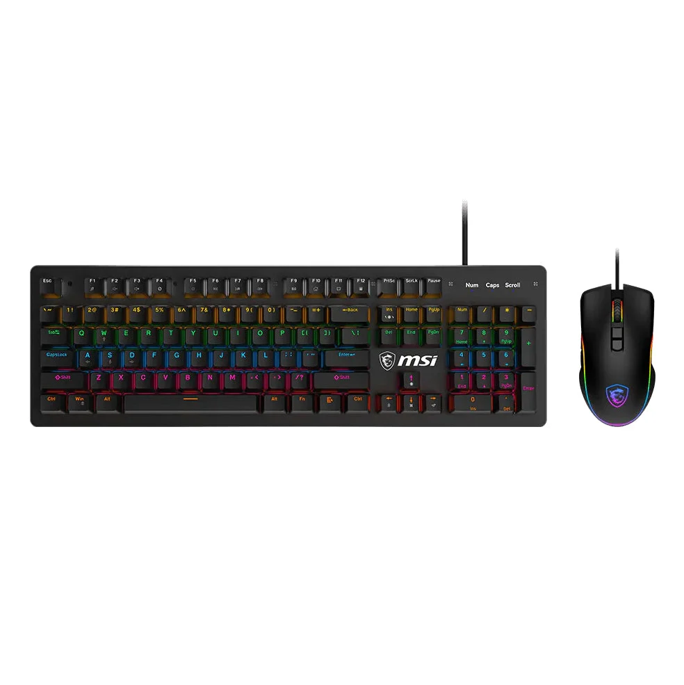 Combo Teclado/Mouse MSI Forge GK300 Mecanico | USB | Blue Switches