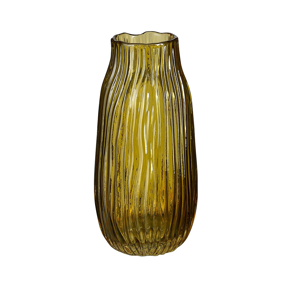 Florero decorativo de vidrio 26 cm leyla amarillo
