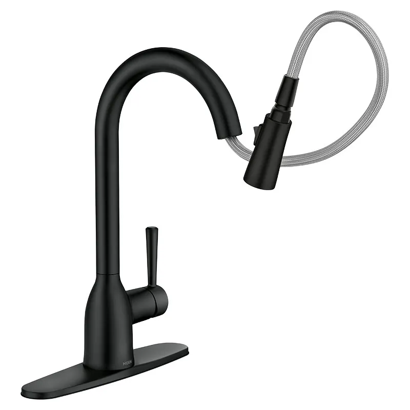 Grifo para cocina monomando cuello ganso Adler negro mate Moen