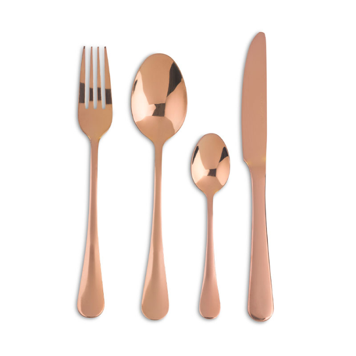 CUBIERTOS 16PC ORO ROSA ACERO INOXIDALE CORE HOME (848974274825)