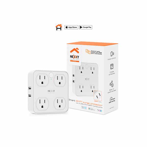 Nexxt Multicontacto inteligente 4 salidas con USB blanco