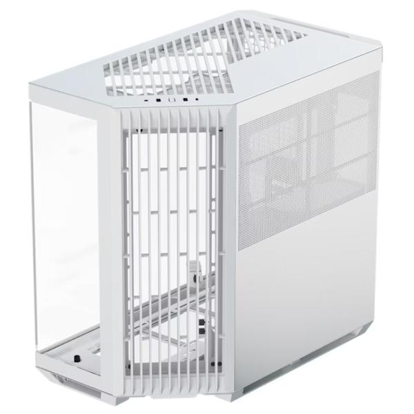 Case Apnx Mid Tower V1-WT-V1 sin Ventilación Incluida con Vidrio Lateral y Malla Frontal Angulada – Blanco
