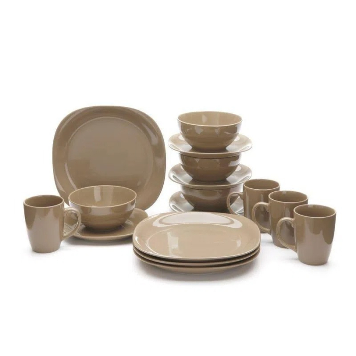 VAJILLA 16PC QUADRO MOCHA (086269016976)
