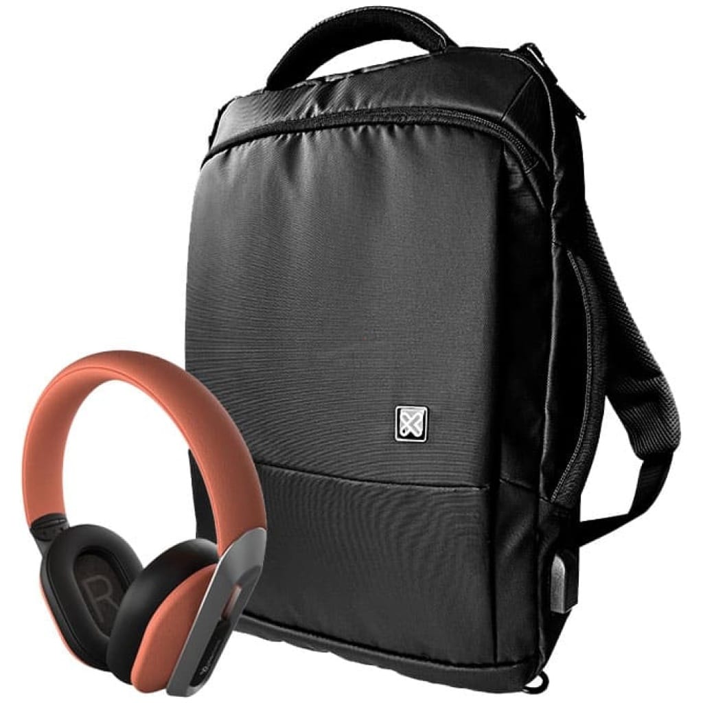 COMBO KLIP AUDIFONOS STYLE CORAL + MOCHILA BIZMAN – 15.6″ – NEGRO