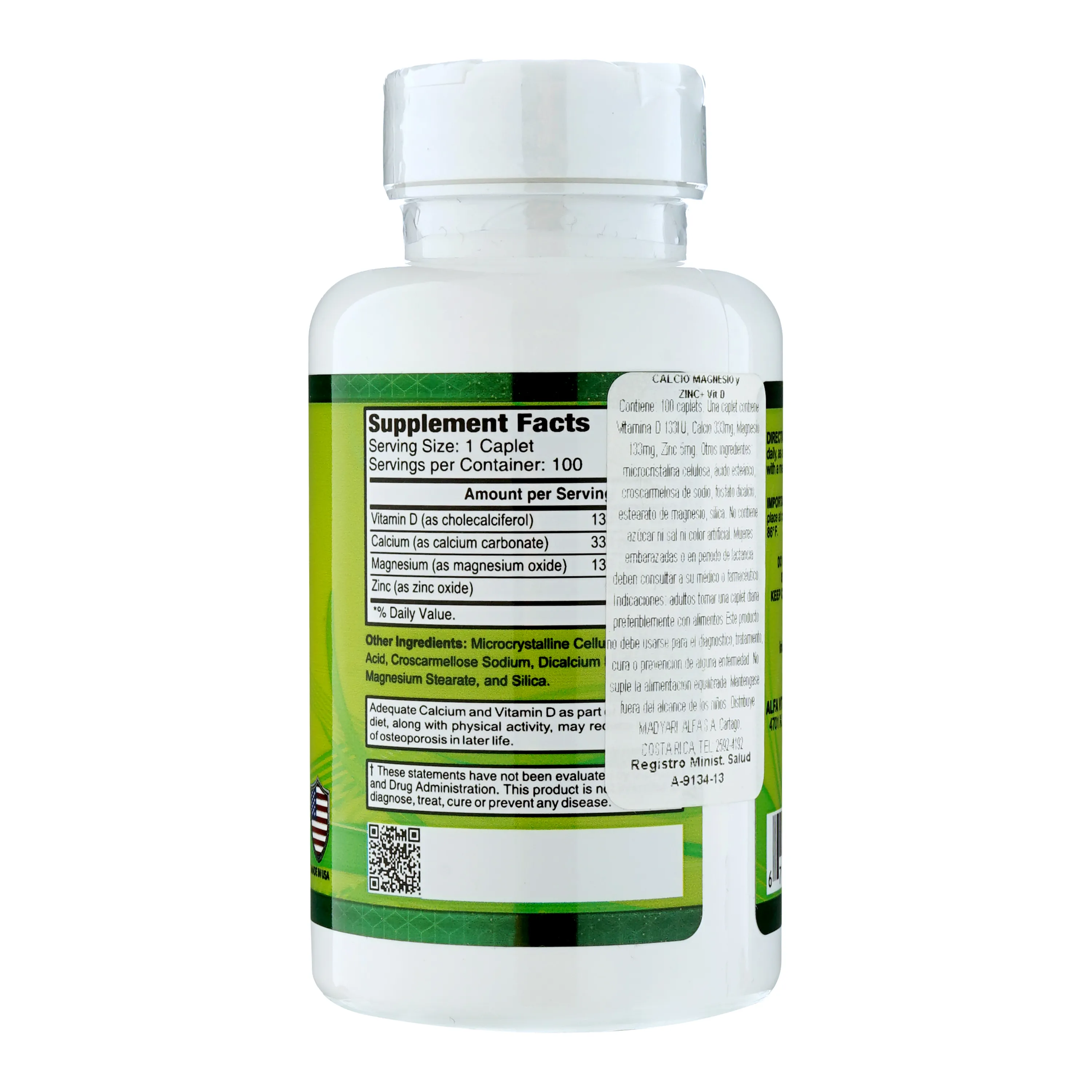 Vitamina D Alfa Vitamins frasco 100 cápsulas