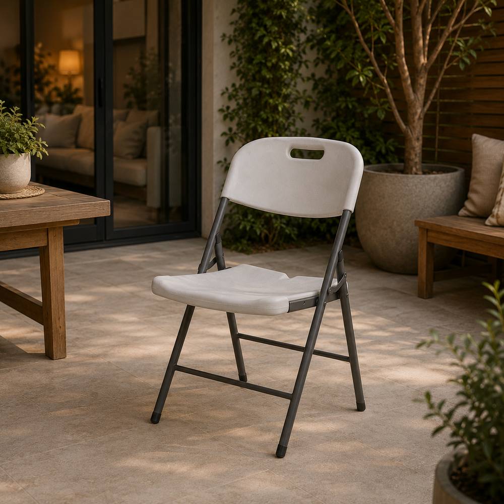 Silla plastica plegable 60x46x85 cm blanco