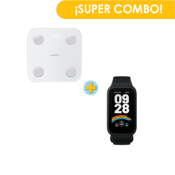 Combo XIAOMI Báscula Body Composition Scale S400 + Reloj Smart Band 9 Active Negro