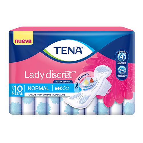 TENA TOALLA LADY NORMAL X 10 UNDS