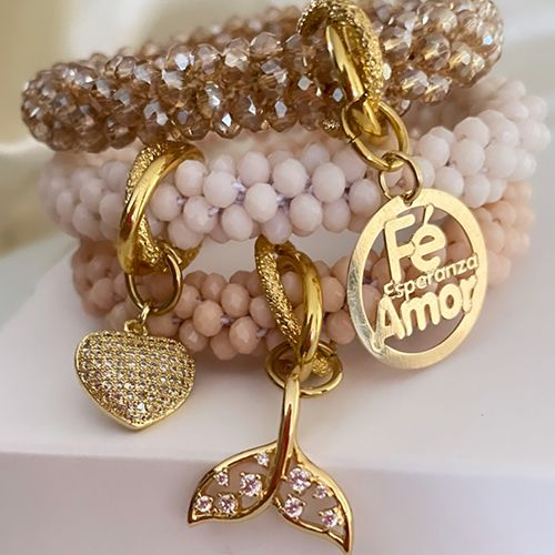 SET9 AMAPOLA TRES DE PULSERAS DE CRISTALES