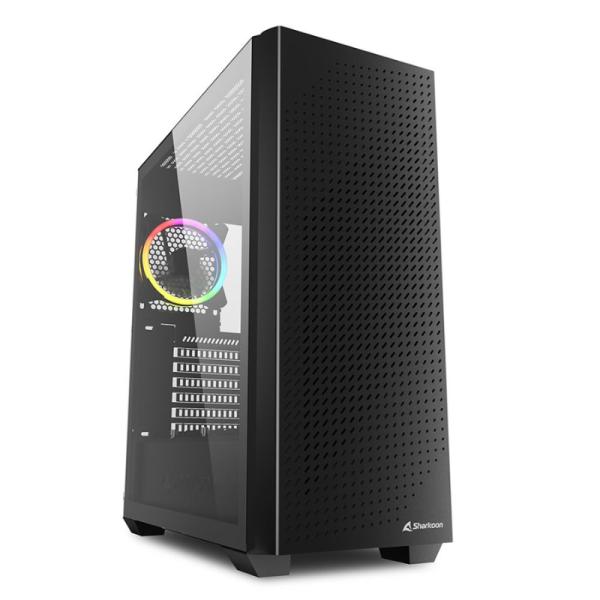 Case Sharkoon Gaming RGB Mid Tower VS9 Ventiladores 3 de 120MM con Vidrio Lateral y Malla Frontal – Negro