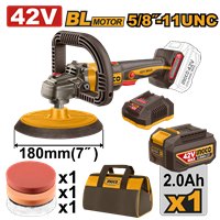Pulidora 42 V 180 mm Bateria Cargador y Acc Ingco
