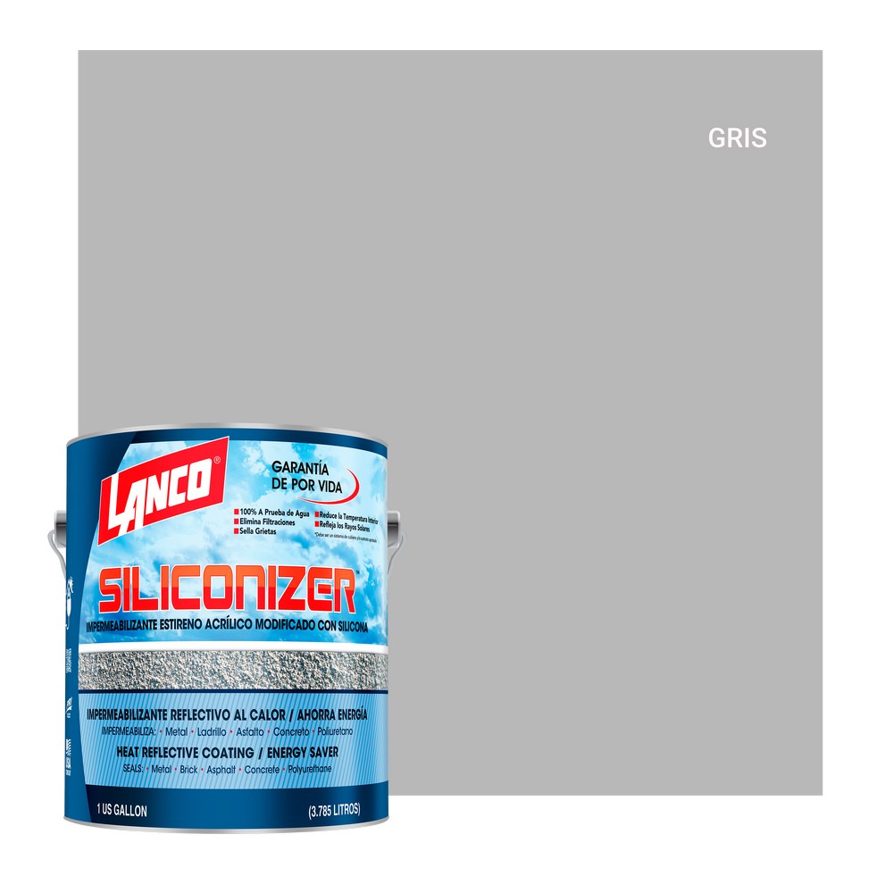 Impermeabilizante para techos gris siliconizer galon (3.785 l)