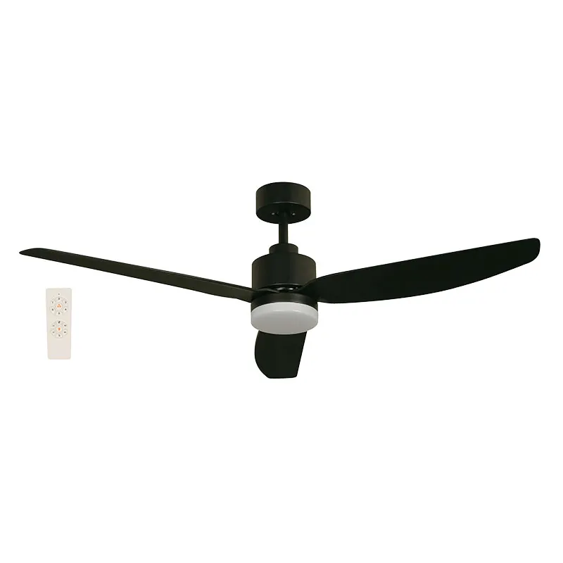 Ventilador techo 52" 3 aspas 1 luz negro designers lighting