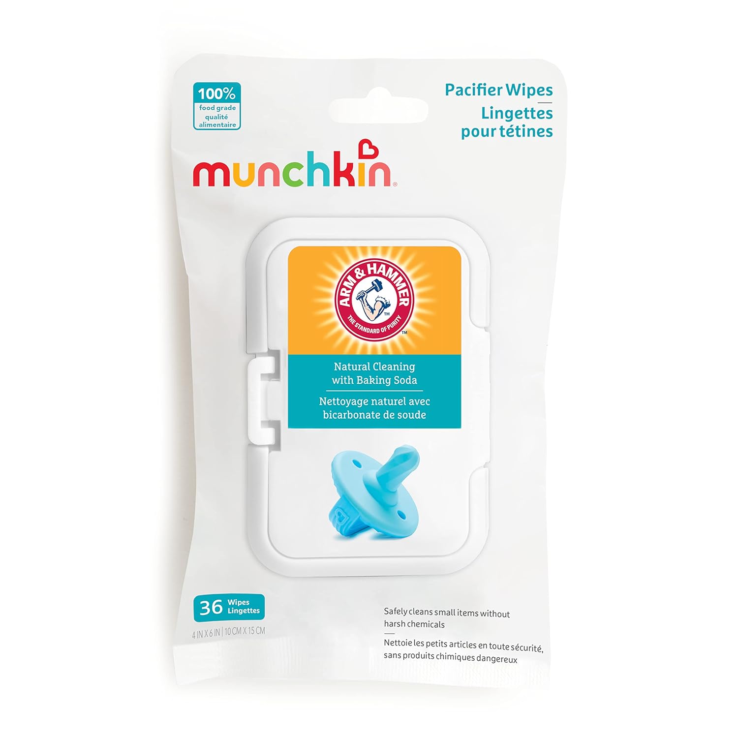Toallitas Limpiadoras para Chupetas y Accesorios Munchkin Arm & Hammer (36 unidades)