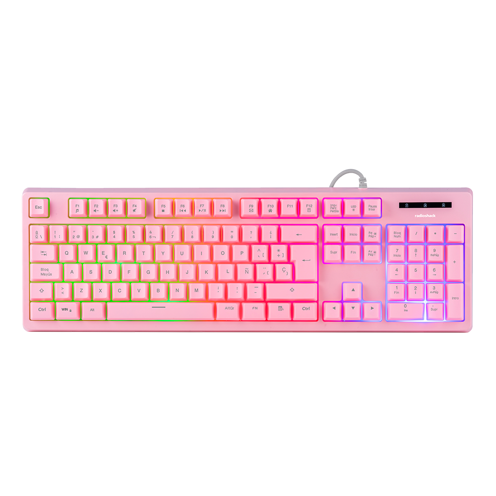 Teclado gaming RadioShack 2607081 Rosado