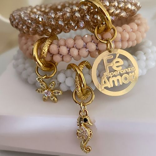 SET10 AMAPOLA TRES DE PULSERAS DE CRISTALES
