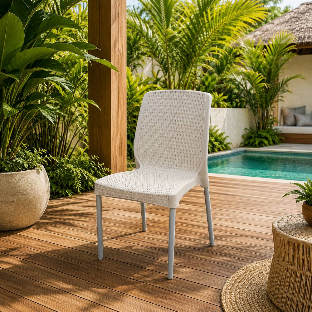 Silla plastica sin brazo taupe shia