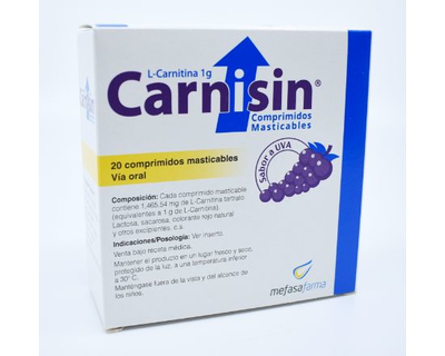 Carnisin 1g 20 tabletas masticables