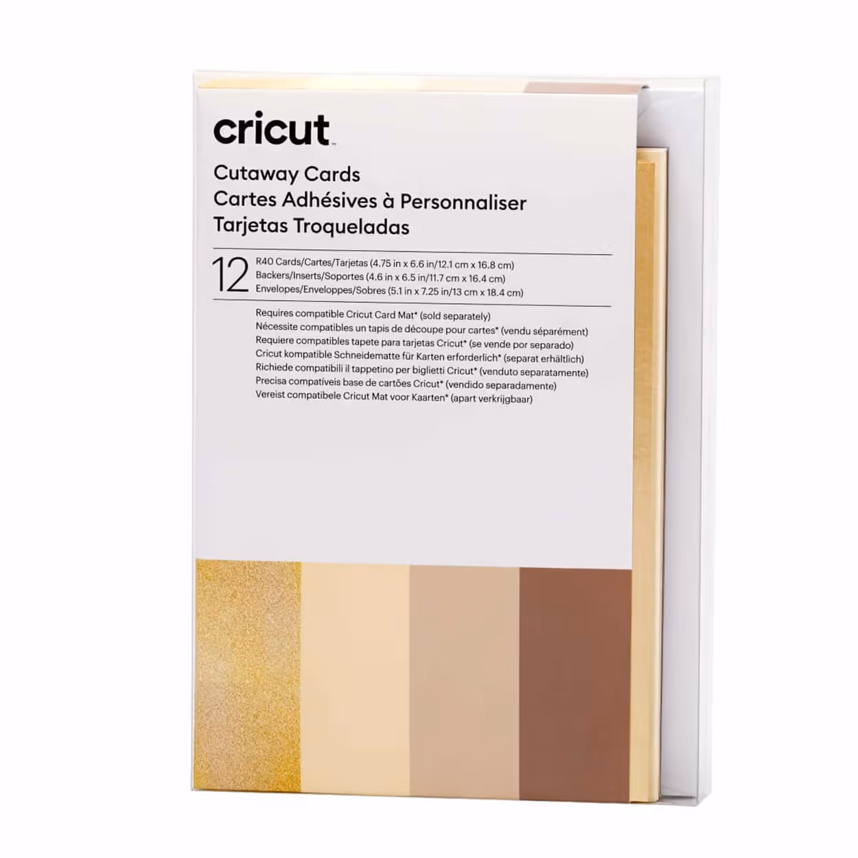 CRICUT HOJA CUTAWAY CARDS R40 – NEUTRALS SAMPLER – 12 HOJAS