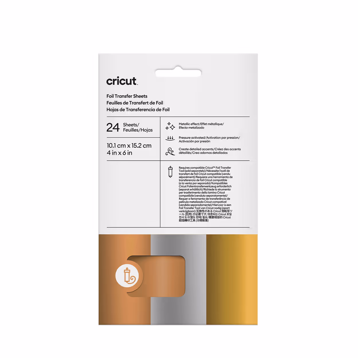 CRICUT HOJA DE TRANSFERENCIA FOIL – METALLIC – 24 HOJAS