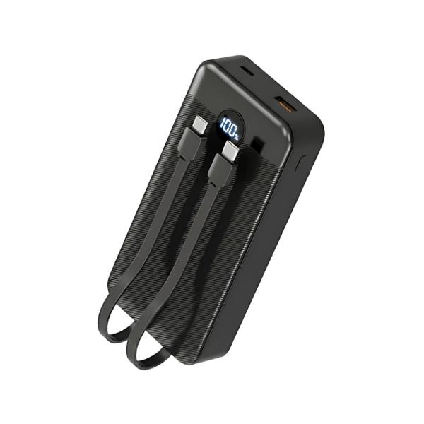 POWER BANK NOVA PB-911 10000MAH PD 22.5W/2 USB-A/USB-C/CABLES USB-C Y LIGHTNING