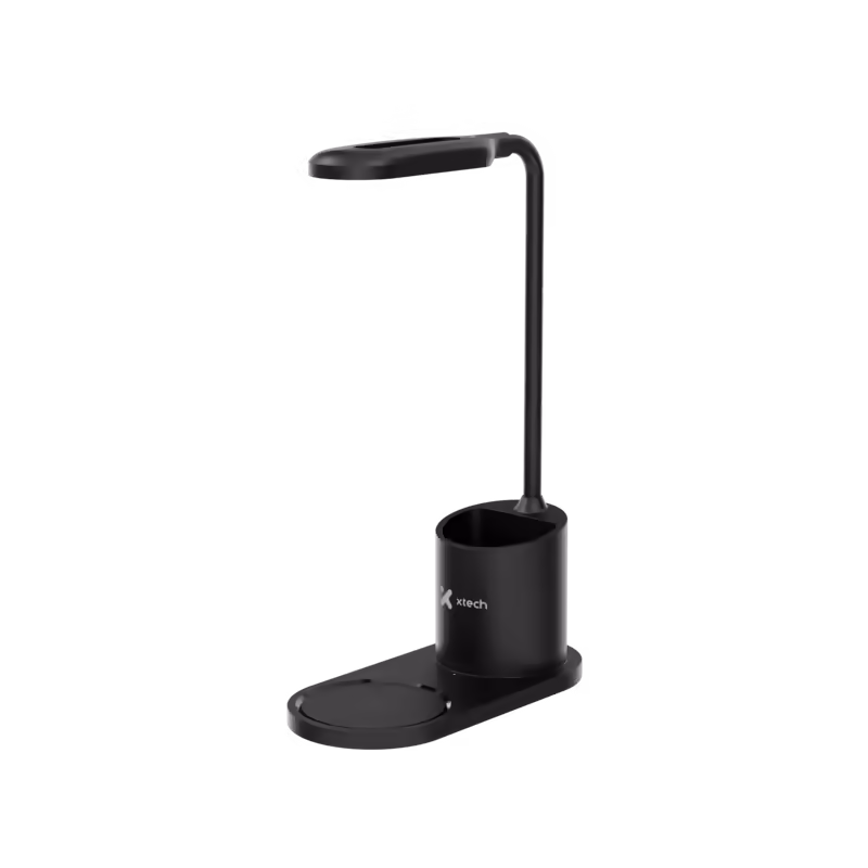 LAMPARA LED XTECH PARA ESCRITORIO CON PORTALAPICES Y CARGA INALAMBRICA