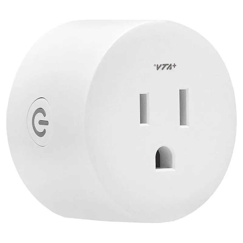 Tomacorriente inteligente sencillo 10 A 125 VAC con botón de encendido VTA+