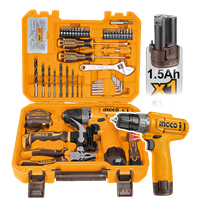 Herramienta 129 Piezas Taladro Inalambrico 12 V Ingco