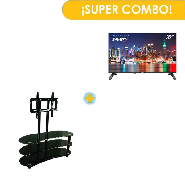 Combo TV Sankey CLED-32SIL2 Smart 32" + Mesa TV TOKOA AC-7033