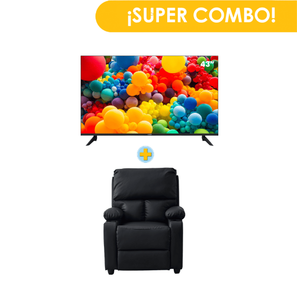 Combo Sillón Reclinable HUNTER H650 + Pantalla SANKEY 43" CLED-43SIL8 Smart