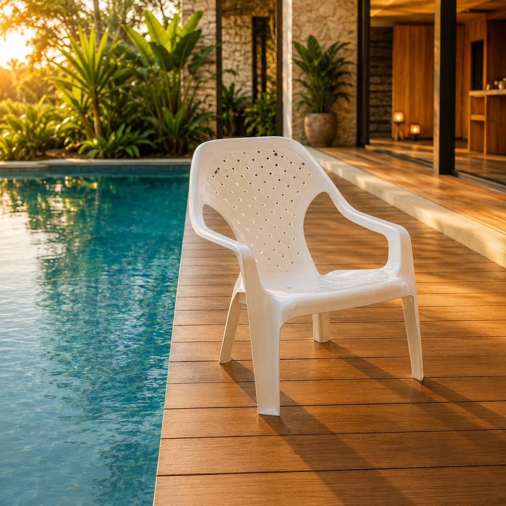 Silla blanca plastica playera