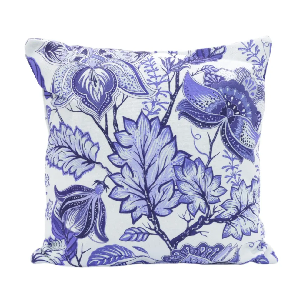 Cojín decorativo de poliéster estampado botánico 45x45 cm