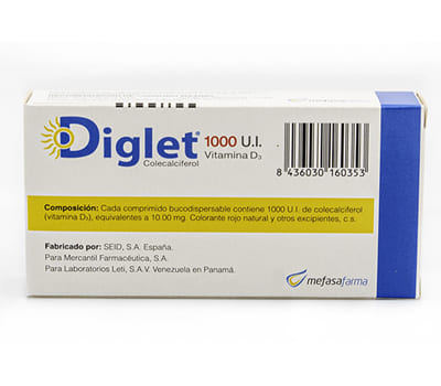 DIGLET VITAMINA D 1000 UI 30 CÁPSULAS