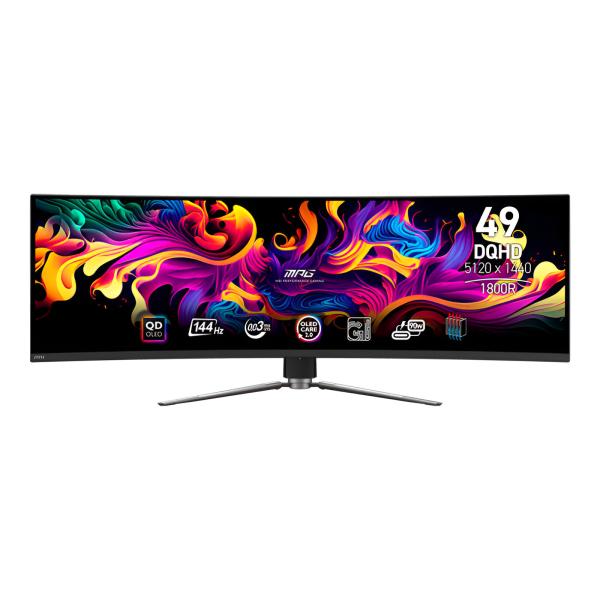 MONITOR 49″ MSI MPG 491CQP QD-OLED 5120 X 1440 144HZ 0.03MS CERTIFICACION VESA CLEARMR 8000 DISPLAY HDR NEGRO 9S6-3FA84T-002