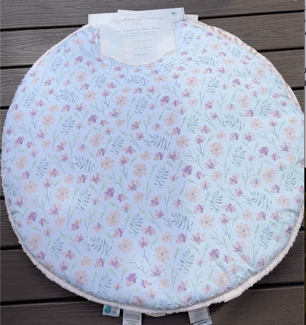Meadow Dreams- Alfombra de juego para bebés 92cm de diámetro, flores